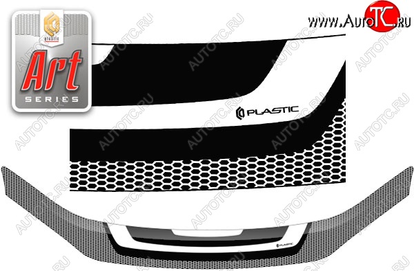 2 399 р. Дефлектор капота CA-Plastiс  Лада Ларгус (2012-2021) дорестайлинг R90 (Серия Art белая)  с доставкой в г. Кемерово