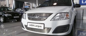 Накладка на решетку переднего бампера Petroil Tuning Лада Ларгус (2012-2021) дорестайлинг R90