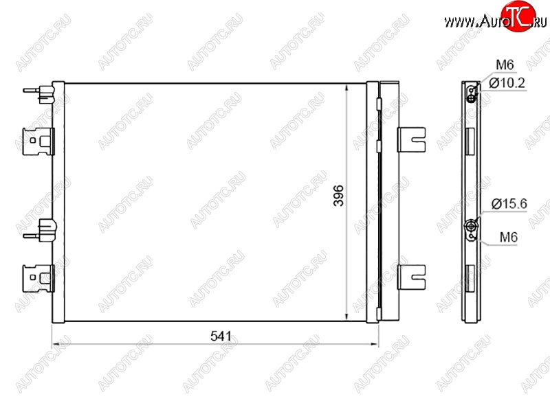 4 849 р. Радиатор кондиционера SAT  Nissan Almera  G15 (2012-2019), Nissan Terrano  D10 (2013-2022), Renault Duster  HS (2010-2021), Renault Logan  1 (2004-2016), Renault Sandero  (BS) (2009-2014), Renault Sandero Stepway  (BS) (2010-2014), Лада Ларгус (2012-2025)  с доставкой в г. Кемерово