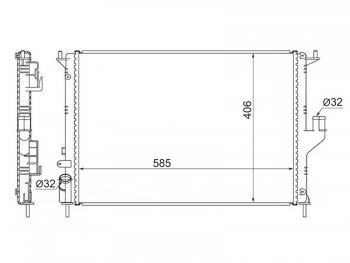 2 899 р. Радиатор двигателя (1.4/1.6/2.0) SAT  Nissan Almera  G15 (2012-2019), Renault Duster  HS (2010-2015), Renault Logan  1 (2004-2016), Renault Sandero  (BS) (2009-2014), Renault Sandero Stepway  (BS) (2010-2014), Лада Ларгус (2012-2025)  с доставкой в г. Кемерово. Увеличить фотографию 1