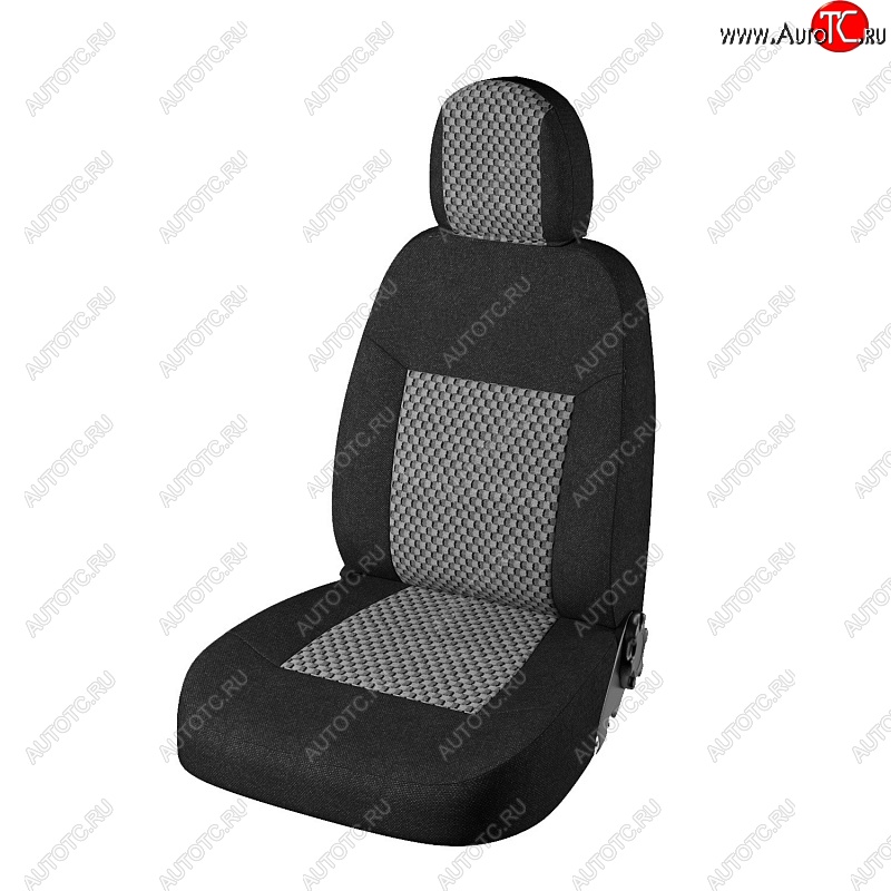 4 999 р. Чехлы для сидений (7 мест) Lord Autofashion Стандарт Плюс (жаккард)  Лада Ларгус (2012-2021) дорестайлинг R90 (Чёрный, вставка стежок серый)  с доставкой в г. Кемерово