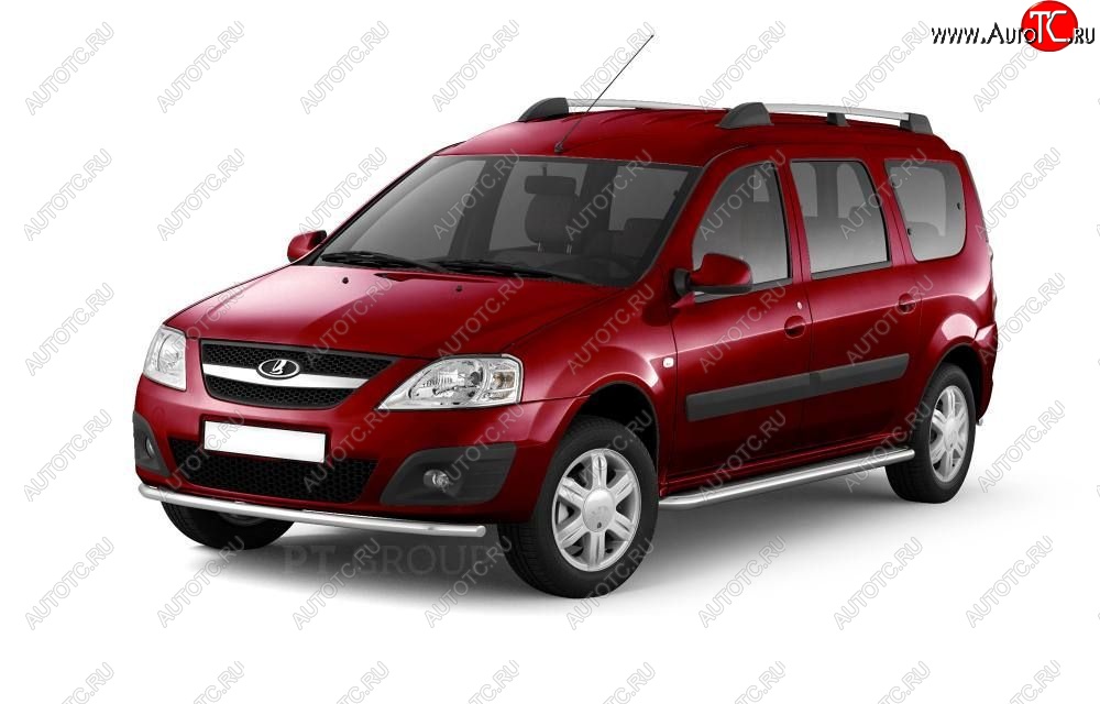 7 009 р. Рейлинги Petroil Tuning Усиленные  Лада Ларгус (2012-2025) дорестайлинг R90, рестайлинг R90 (Серебристый муар)  с доставкой в г. Кемерово