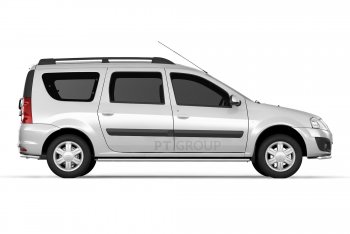 7 009 р. Рейлинги Petroil Tuning Усиленные  Лада Ларгус (2012-2025) дорестайлинг R90, рестайлинг R90 (Черный муар)  с доставкой в г. Кемерово. Увеличить фотографию 2