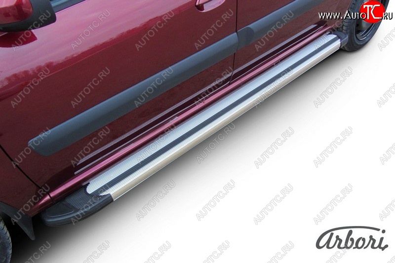 12 149 р. Порожки для ног Arbori Luxe Silver Лада Ларгус рестайлинг R90 (2021-2025)  с доставкой в г. Кемерово