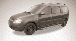 11 639 р. Алюминиевые пороги Slitkoff Luxe Black  Лада Ларгус (2012-2025) дорестайлинг R90, рестайлинг R90  с доставкой в г. Кемерово. Увеличить фотографию 2