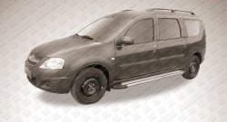 10 999 р. Алюминиевые пороги Slitkoff Luxe Silver  Лада Ларгус (2012-2025) дорестайлинг R90, рестайлинг R90  с доставкой в г. Кемерово. Увеличить фотографию 2