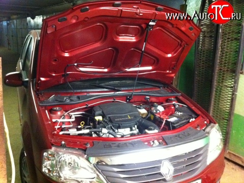 2 969 р. Упор капота Sport  Renault Logan  1 (2004-2016), Лада Ларгус (2012-2021)  с доставкой в г. Кемерово