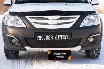1 099 р. Зимняя заглушка решётки переднего бампера (шагрень) Cross RA Лада Ларгус дорестайлинг R90 (2012-2021)  с доставкой в г. Кемерово. Увеличить фотографию 2