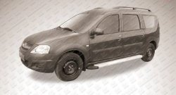 16 999 р. Алюминиевые пороги Slitkoff Optima Silver  Лада Ларгус (2012-2025) дорестайлинг R90, рестайлинг R90  с доставкой в г. Кемерово. Увеличить фотографию 2