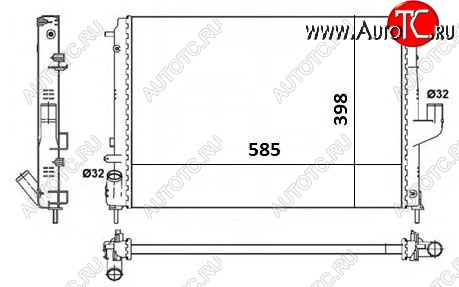 5 549 р. Радиатор двигателя SAT  Nissan Almera  G15 (2012-2019), Nissan Terrano  D10 (2013-2022), Renault Duster  HS (2010-2015), Renault Logan  1 (2004-2016), Renault Sandero  (BS) (2009-2014), Renault Sandero Stepway  (BS) (2010-2014), Лада Ларгус (2012-2025)  с доставкой в г. Кемерово