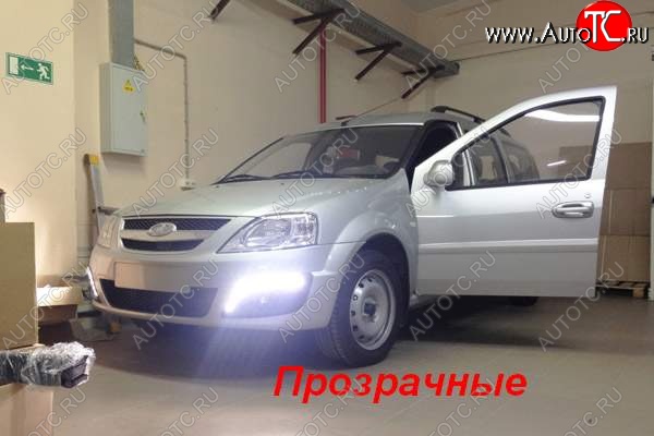 5 399 р. Вставки под ПТФ с ДХО в передний бампер Тюн-Авто Лада Ларгус дорестайлинг R90 (2012-2021) (Стандарт)  с доставкой в г. Кемерово