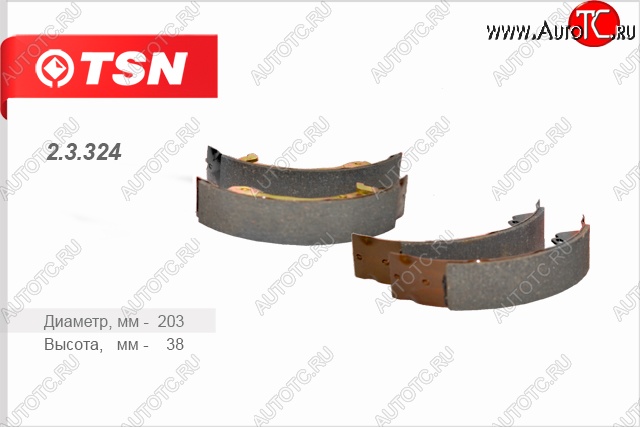 3 499 р. Комплект задних колодок барабанного тормоза TSN Renault Logan 1 дорестайлинг (2004-2010)  с доставкой в г. Кемерово