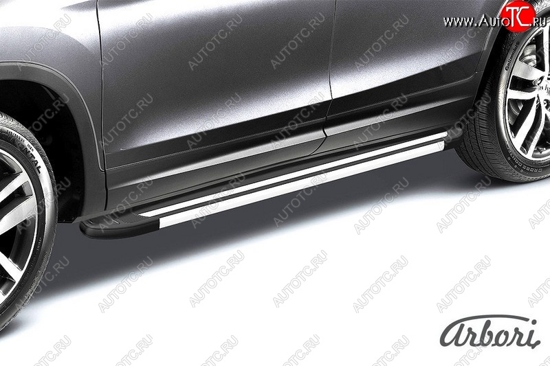 12 149 р. Порожки для ног Arbori Luxe Black Лада 2123 (Нива Шевроле) 2 рестайлинг (2020-2021)  с доставкой в г. Кемерово