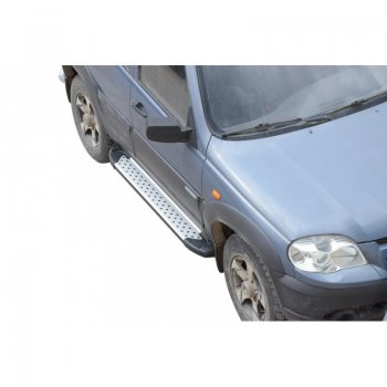 Порожки для ног Бумер (алюминий) Chevrolet Niva  2123 (2009-2020), Лада 2123 (Нива Шевроле) (2009-2021)