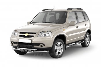 12 899 р. Защита порогов из трубы Ø63 мм с проступью Petroil Tuning  Chevrolet Niva  2123 (2009-2020), Лада 2123 (Нива Шевроле) (2009-2021) (Нержавеющая полированная сталь)  с доставкой в г. Кемерово. Увеличить фотографию 3