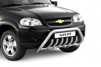 15 999 р. Защита переднего бампера высокая из труб d63/51 мм Petroil Tuning - Люкс  Chevrolet Niva  2123 (2009-2020), Лада 2123 (Нива Шевроле) (2009-2021) (Нержавеющая полированная сталь)  с доставкой в г. Кемерово. Увеличить фотографию 4