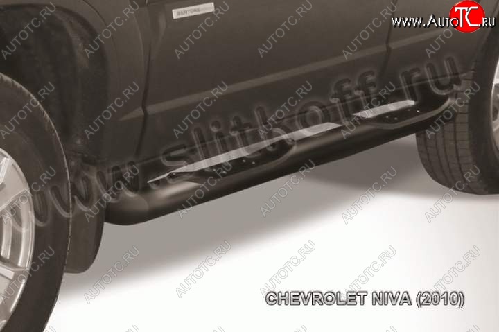 12 399 р. Защита порогов Slitkoff Chevrolet Niva 2123 рестайлинг (2009-2020) (Цвет: серебристый)  с доставкой в г. Кемерово