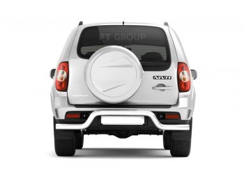 Защита заднего бампера Petroil Tuning Волна (d63) Chevrolet Niva  2123 (2009-2020), Лада 2123 (Нива Шевроле) (2009-2021) (Нержавеющая полированная сталь)