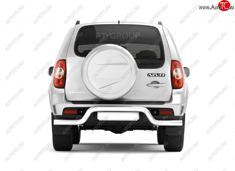 11 099 р. Защита заднего бампера Petroil Tuning Волна (d63)  Chevrolet Niva  2123 (2009-2020), Лада 2123 (Нива Шевроле) (2009-2021) (Нержавеющая полированная сталь)  с доставкой в г. Кемерово