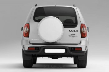 Защита заднего бампера Petroil Tuning Волна (d63) Chevrolet Niva  2123 (2009-2020), Лада 2123 (Нива Шевроле) (2009-2021) (Сталь с полимерным покрытием в цвет: черный ❞Шагрень❝)