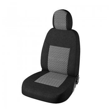 Чехлы для сидений Lord Autofashion Стандарт Плюс (жаккард, 2002-2012) Chevrolet Niva 2123 рестайлинг (2009-2020) (Чёрный, вставка Стежок Серый)