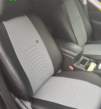 10 899 р. Чехлы для сидений LS Lord Autofashion Денвер (экокожа, с 2016)  Chevrolet Niva  2123 (2009-2020), Лада 2123 (Нива Шевроле) (2009-2021) (Чёрный, вставка серая)  с доставкой в г. Кемерово. Увеличить фотографию 5