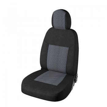 Чехлы для сидений Lord Autofashion Стандарт Плюс (жаккард, 2014-2016) Chevrolet Niva 2123 рестайлинг (2009-2020) (Чёрный, вставка Ёж Белый)