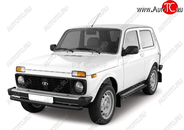 3 969 р. Защита переднего бампера (Ø63 мм) Petroil Tuning  Лада Нива 4х4  2121 - нива 4х4 ( 2131,  2121,  2121 (Legend)) (Сталь с полимерным покрытием в цвет: черный ❞Шагрень❝)  с доставкой в г. Кемерово