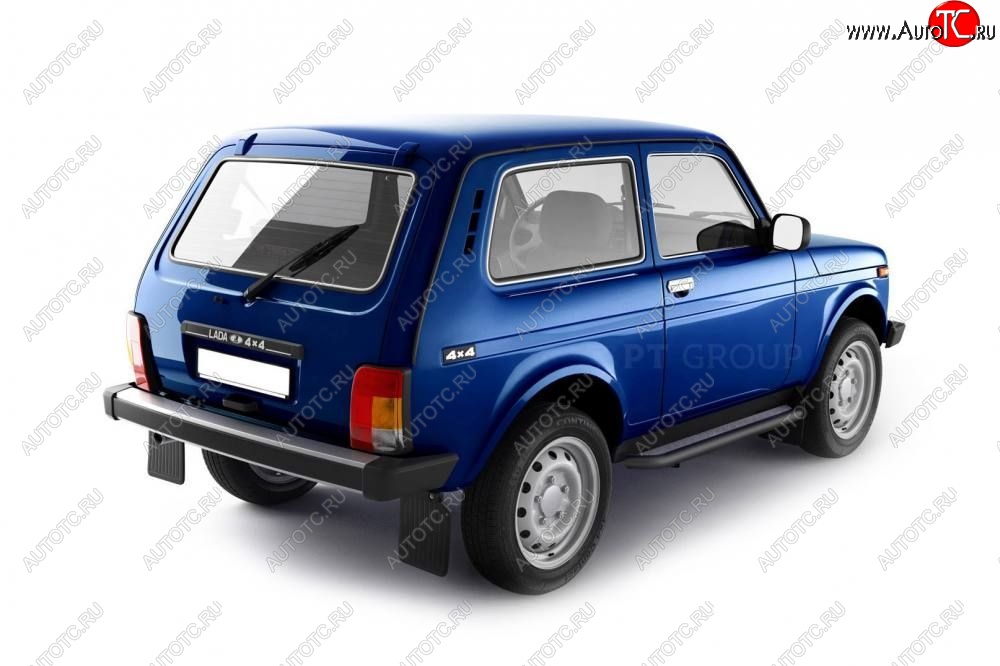8 589 р. Порожки для ног из трубы Ø51 с алюминиевой площадкой URBAN Petroil Tuning  Лада Нива 4х4  2121 (1977-2019) 3 дв. дорестайлинг (Сталь с полимерным покрытием в цвет: черный ❞Шагрень❝)  с доставкой в г. Кемерово