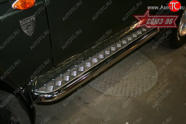 13 589 р. Защита порогов с листом Souz-96 (d60)  Лада Нива 4х4  2121 (1977-2019) 3 дв. дорестайлинг  с доставкой в г. Кемерово