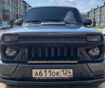 2 549 р. Решётка радиатора в сборе Раптор (с сеткой) Лада нива 4х4 2121 (Legend) 3 дв. 2-ой рестайлинг (2021-2025) (Неокрашенная)  с доставкой в г. Кемерово. Увеличить фотографию 1