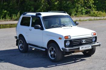 5 299 р. Рейлинги Petroil Tuning (усиленные, в сборе с поперечинами) Лада Нива 4х4 2121 3 дв. дорестайлинг (1977-2019) (серебристый муар)  с доставкой в г. Кемерово. Увеличить фотографию 5