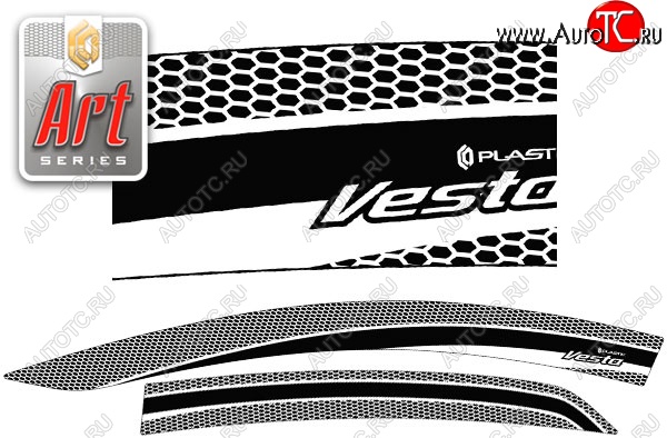 2 399 р. Дефлектора окон CA-Plastiс  Лада Веста  2180 (2015-2025) седан дорестайлинг, седан рестайлинг (Серия Art черная, Без хром.молдинга)  с доставкой в г. Кемерово