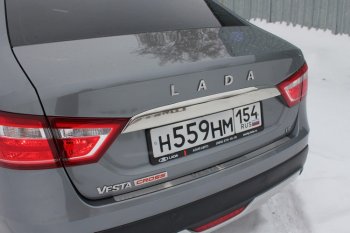 1 499 р. Хромированый молдинг крышки багажника CrTuning Лада Веста 2180 седан дорестайлинг (2015-2023)  с доставкой в г. Кемерово. Увеличить фотографию 2