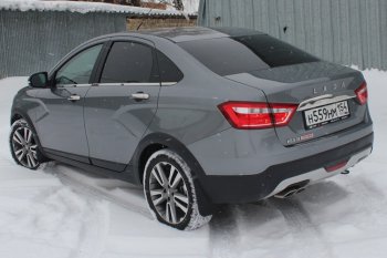 1 499 р. Хромированый молдинг крышки багажника CrTuning Лада Веста 2180 седан дорестайлинг (2015-2023)  с доставкой в г. Кемерово. Увеличить фотографию 3