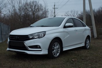 1 179 р. Центральная планка между клыками VTS переднего бампера  Лада Веста ( 2180,  SW 2181) (2015-2023) седан дорестайлинг, универсал дорестайлинг (Неокрашенная)  с доставкой в г. Кемерово. Увеличить фотографию 4