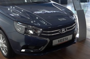2 649 р. Хромированые вставки в штатную решетку радиатора CrTuning Лада Веста SW 2181 универсал дорестайлинг (2017-2022)  с доставкой в г. Кемерово. Увеличить фотографию 4