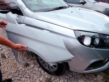 5 499 р. Переднее правое пластиковое крыло АвторитетПласт Лада Веста 2180 седан дорестайлинг (2015-2023) (Неокрашенное)  с доставкой в г. Кемерово. Увеличить фотографию 1