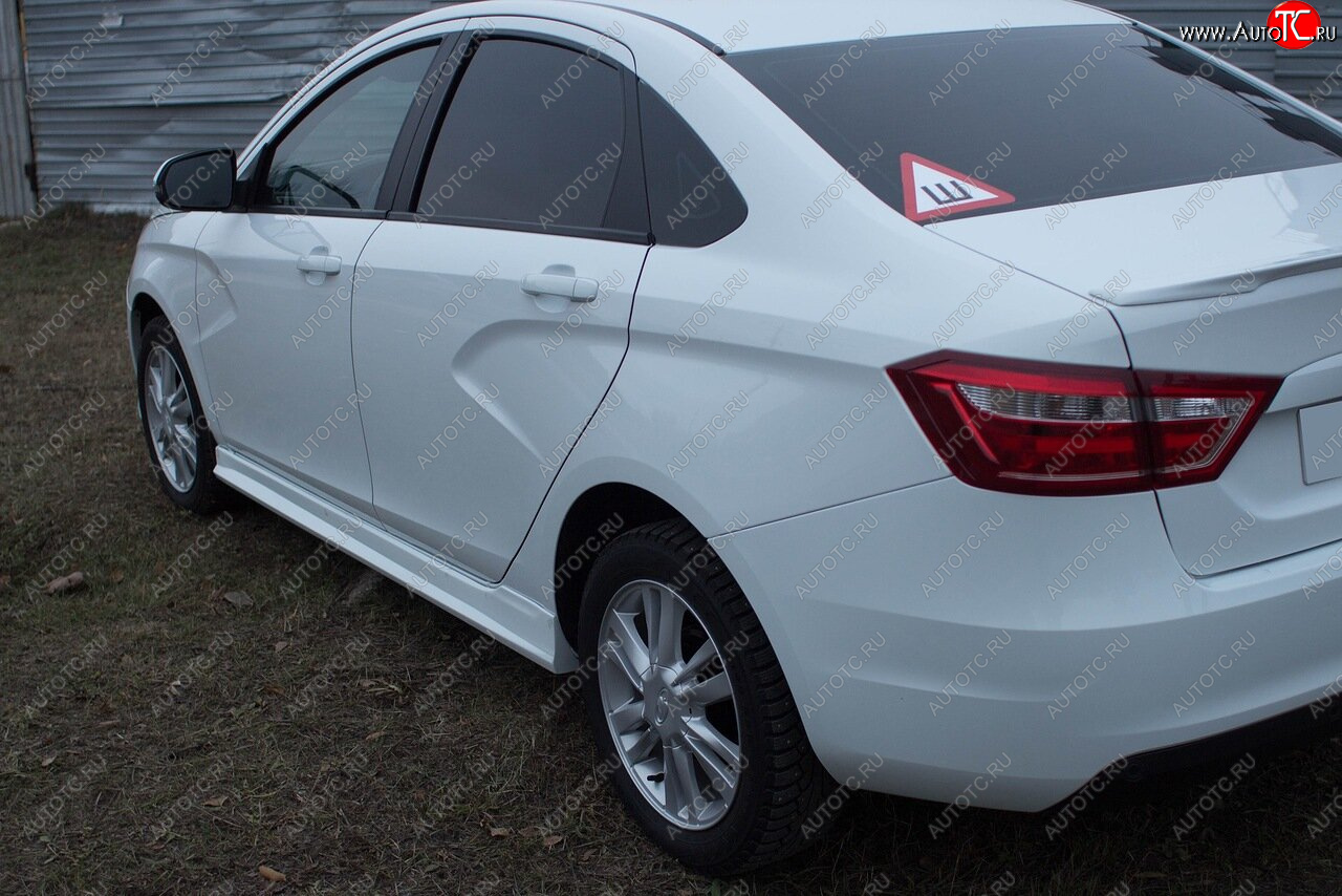 3 399 р. Пороги накладки VTS  Лада Веста ( 2180,  SW 2181) (2015-2025) седан дорестайлинг, универсал дорестайлинг, седан рестайлинг, универсал рестайлинг (Неокрашенные)  с доставкой в г. Кемерово