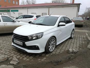 3 399 р. Пороги накладки VTS  Лада Веста ( 2180,  SW 2181) (2015-2025) седан дорестайлинг, универсал дорестайлинг, седан рестайлинг, универсал рестайлинг (Неокрашенные)  с доставкой в г. Кемерово. Увеличить фотографию 2