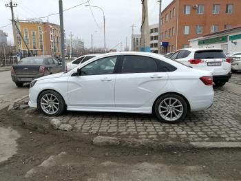 3 399 р. Пороги накладки VTS  Лада Веста ( 2180,  SW 2181) (2015-2025) седан дорестайлинг, универсал дорестайлинг, седан рестайлинг, универсал рестайлинг (Неокрашенные)  с доставкой в г. Кемерово. Увеличить фотографию 3