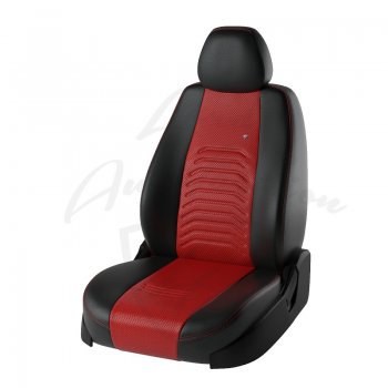 Чехлы для сидений Lord Autofashion Денвер (экокожа) Лада Веста  2180 - Веста Кросс ( SW 2181,  2180) (Чёрный, вставка красная)
