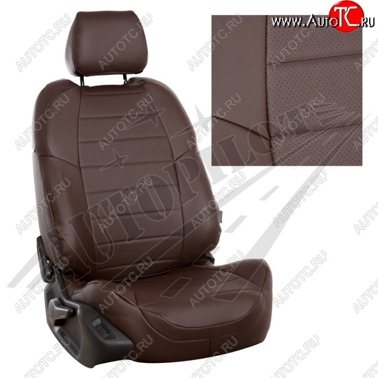 8 249 р. Чехлы сидений AUTOPILOT Экокожа (PC 40/60, с/без подлок.)  Лада Веста ( 2180,  SW 2181) - Веста Кросс ( 2181,  2180) (Шоколад + Шоколад)  с доставкой в г. Кемерово