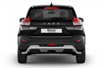 Защита заднего бампера PT GROUP Ø51мм Волна (НПС) LADA XRay Cross 2018-  Лада Веста  SW 2181 (2017-2022) универсал дорестайлинг (Нержавеющая полированная сталь)