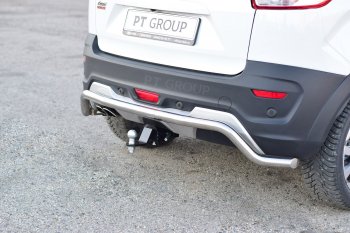13 499 р. Защита заднего бампера PT GROUP Ø51мм Волна (НПС) LADA XRay Cross 2018-   Лада Веста  SW 2181 (2017-2022) универсал дорестайлинг (Нержавеющая полированная сталь)  с доставкой в г. Кемерово. Увеличить фотографию 2