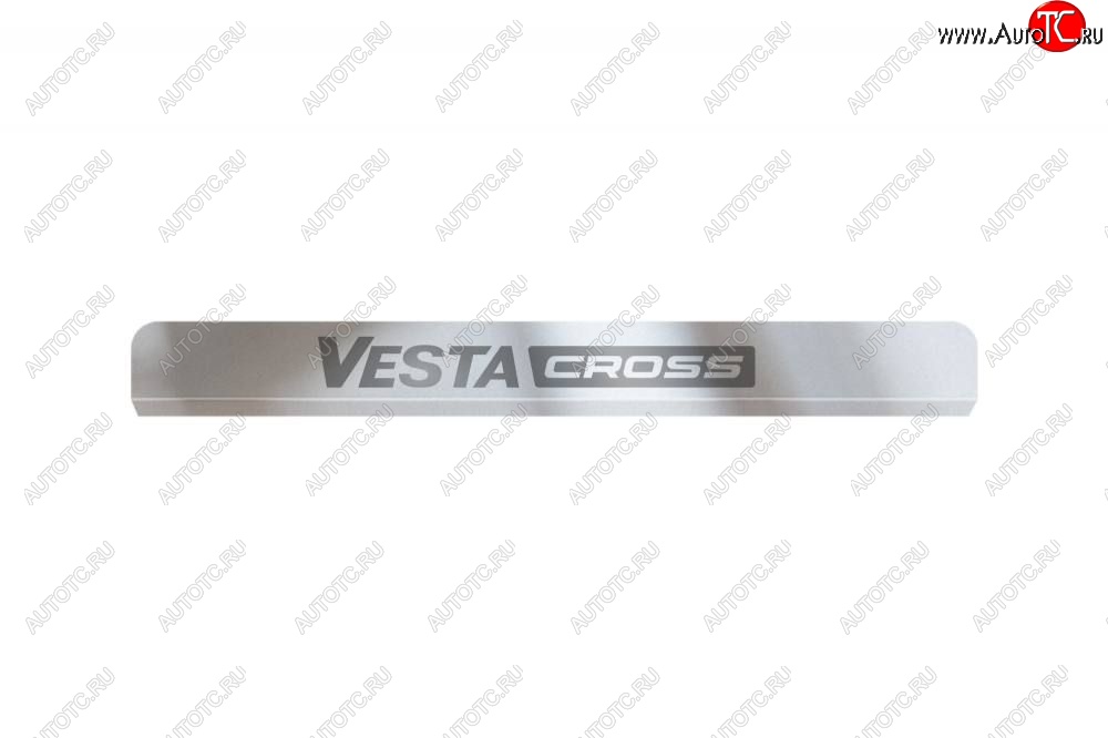 2 399 р. Пороги накладки в проем дверей Cross Petroil Tuning  Лада Веста  SW 2181 (2017-2025) универсал дорестайлинг, универсал рестайлинг (Нержавейка)  с доставкой в г. Кемерово