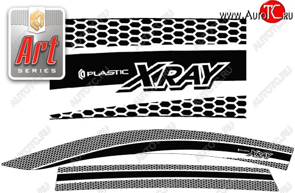2 399 р. Дефлектора окон CA-Plastic  Лада XRAY - XRAY Cross (Серия Art серебро, Без хром.молдинга)  с доставкой в г. Кемерово
