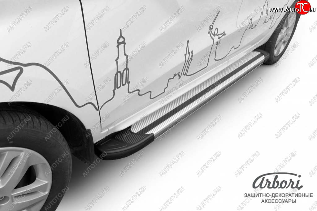 11 789 р. Порожки для ног Arbori Luxe Silver  Лада XRAY (2016-2022)  с доставкой в г. Кемерово