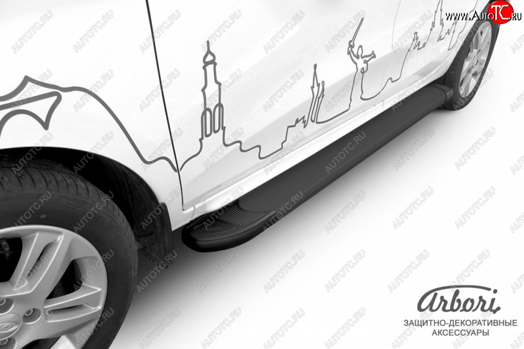 11 609 р. Порожки для ног Arbori Optima Black  Лада XRAY (2016-2022)  с доставкой в г. Кемерово