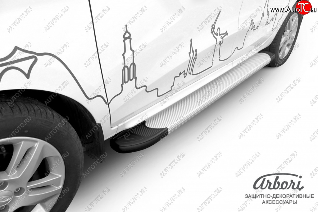 22 849 р. Порожки для ног Arbori Optima Silver  Лада XRAY (2016-2022)  с доставкой в г. Кемерово